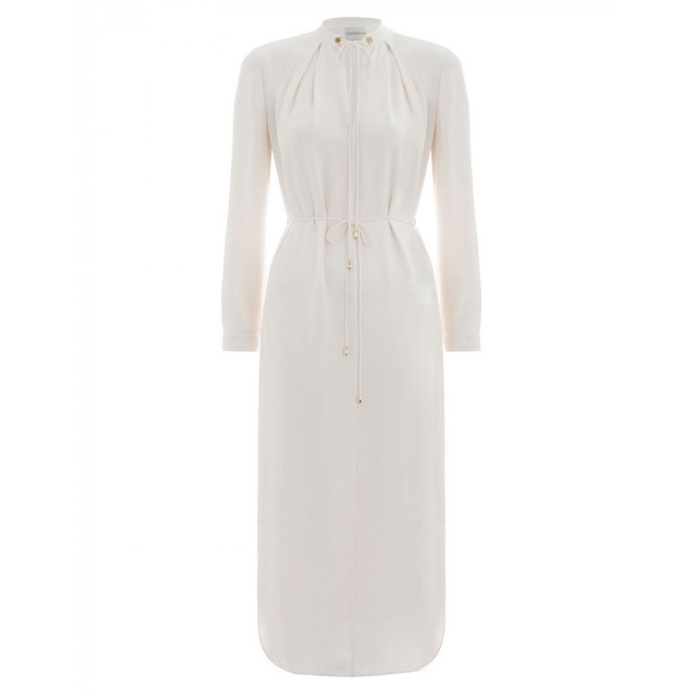 Zimmermann Ivory Gold Hardware Belted Midi Dress